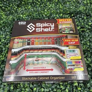 Spicy Shelf Deluxe Expandable Spice Rack Stackable Cabinet Organizer Set of 2